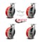 Service Caster 10 Inch Heavy Duty Red Poly on Cast Iron Swivel Caster Set with 2 Swivel Locks SCC-KP92S1030-PUR-RS-BSL-2-S-2 - alternate 1